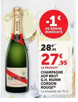 Super U Cordon rouge champagne aop brut g.h. mumm offre