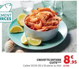 Super U Crevette entière cuite offre
