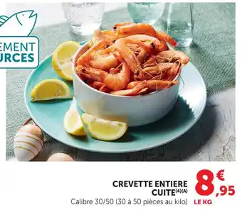 Super U Crevette entière cuite offre