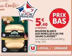 Super U Boudins blancs aux morilles & au vin jaune offre