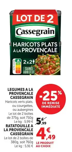 Super U Cassegrain légumes cuisinés à la provençale offre