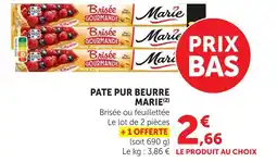 Super U Marie pâte pur beurre offre