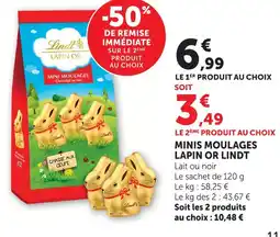 Super U Lindt minis moulages lapin or offre