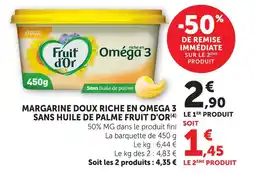 Super U Fruit d'or margarine doux riche en omega 3 sans huile de palme offre