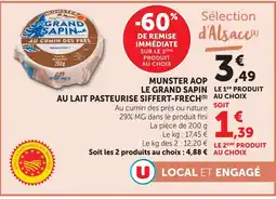 Super U Le grand sapin munster aop au lait pasteurisé siffert-frech offre