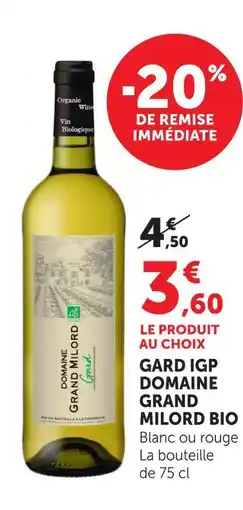 Super U Domaine grand milord gard igp bio offre
