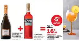 Super U Riccadonna prosecco doc extra dry + campari 25° offre