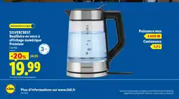 Lidl SILVERCREST Bouilloire en verre à affichage numérique Premium offre