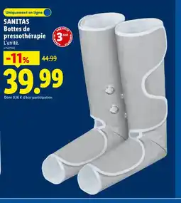 Lidl SANITAS Bottes de pressothérapie offre
