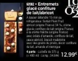 Thiriet Entremets glacé confiture de lait,abricot offre
