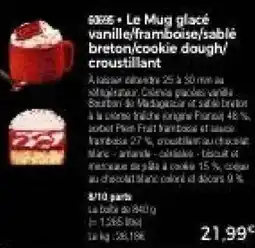 Thiriet Le Mug glacé vanille,framboise,sable breton,cookie dough,croustillant offre