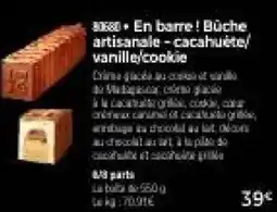 Thiriet En barre Büche artisanale cacahuète, vanille,cookie offre