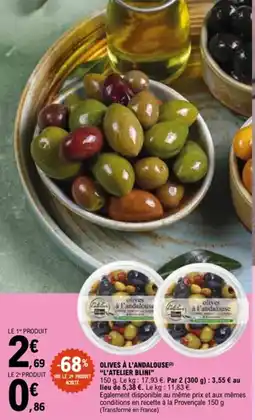 E.Leclerc L'ATELIER BLINI Olives a l'andalouser offre