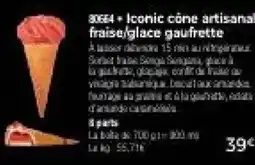 Thiriet Iconic cone artisanal fraise,glace gaufrette offre