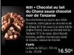 Thiriet Chocolat au lait du Chana sauce chocolat noir de Tanzanie offre