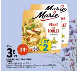 E.Leclerc MARIE Penne au poulet et au pesto offre