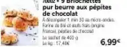 Thiriet 9 Briochettes pur beurre aux pépites de chocolat offre