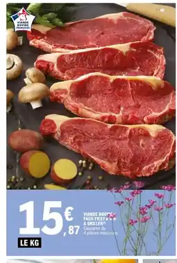 E.Leclerc Viande bovin faux filet⭑ a griller offre