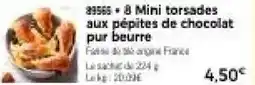 Thiriet 8 Mini torsades aux pépites de chocolat pur beurre offre