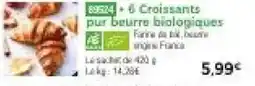 Thiriet 6 Croissants pur beurre biologiques offre