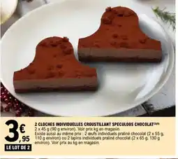 E.Leclerc 2 cloches individuelles croustillant speculoos chocolat offre
