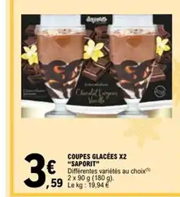 E.Leclerc SAPORIT Coupes glacées x2 offre
