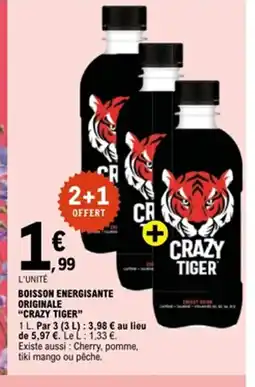 E.Leclerc CRAZY TIGER Boisson energisante originale offre