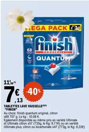 E.Leclerc FINISH Tablettes lave vaisselle offre