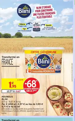 Intermarché Express BLINI Houmous offre