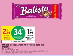 Intermarché Express BALISTO Barres chocolatées fruits des bois x10 offre