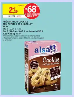 Intermarché Express ALSA Préparation cookies aux pépites de chocolat offre