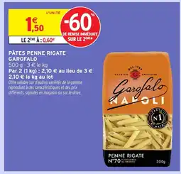Intermarché Express GAROFALO Pâtes penne rigate offre