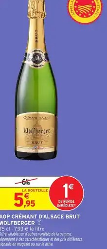Intermarché Express WOLFBERGER Aop crémant d'alsace brut offre