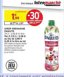 Intermarché Express PAQUITO Sirop grenadine offre