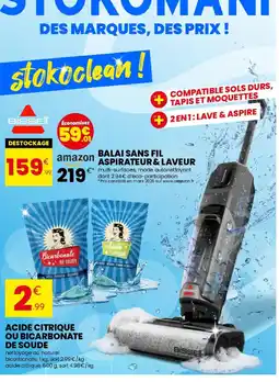 Stokomani AMAZON Balai sans fil aspirateur & laveur offre