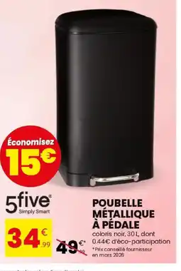 Stokomani Poubelle métallique à pédale offre
