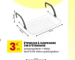 Stokomani Étendoir à suspendre 3m d'étendage offre