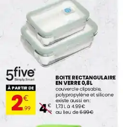 Stokomani 5FIVE Boite rectangulaire en verre offre
