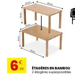 Stokomani Étagères en bambou offre