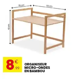 Stokomani Organiseur micro-ondes en bambou offre