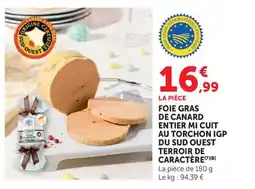 Bi1 Foie gras de canard entier mi cuit au torchon igp du sud ouest terroir de caractère offre