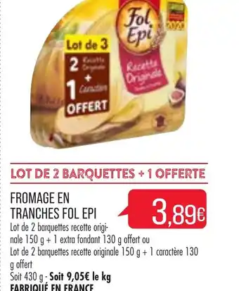 Match Fromage en tranches fol EPI offre