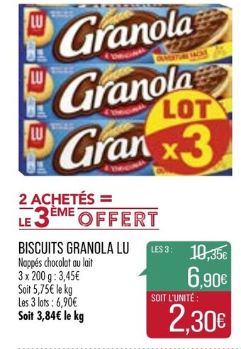Match Biscuits granola lu offre