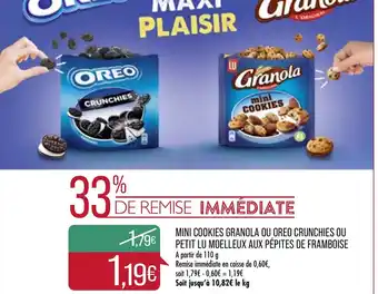 Match Mini cookies granola ou oreo crunchies offre