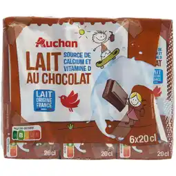 Auchan Auchan lait au chocolat avec paille auchan offre