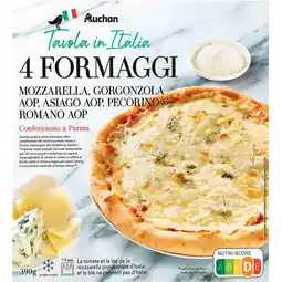 Auchan Auchan pizza 4 fromaggi cuite au feu de bois surgelée auchan offre