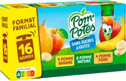 Auchan Pom potes compotes gourdes sans sucres ajoutés pom'potes offre