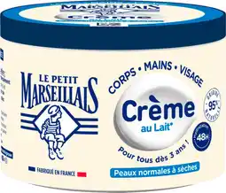 Auchan Le petit marseillais crème hydratante corps mains et visage au lait le petit marseillais offre
