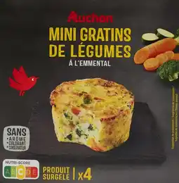 Auchan Auchan mini gratins de légumes et à l'emmental surgelés auchan offre