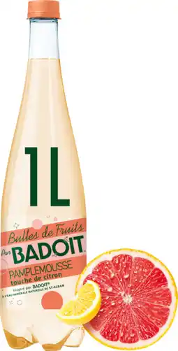 Auchan Badoit badoit bulles de fruits pamplemousse touche citron offre